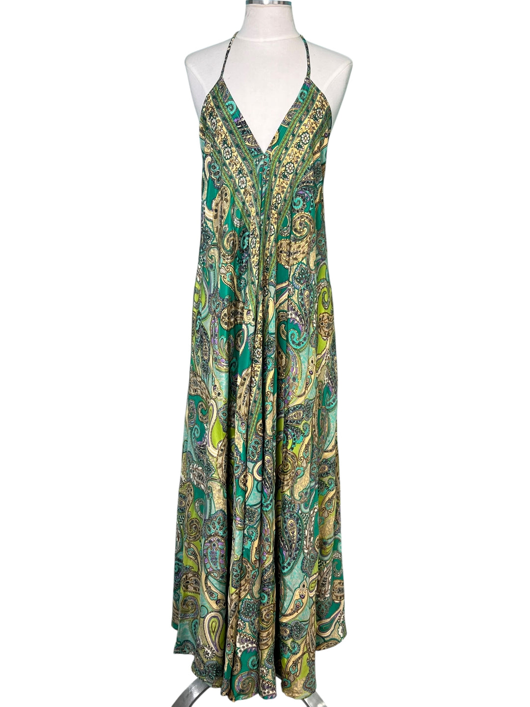 The Verdant Majesty Silk Kimono Dress Set