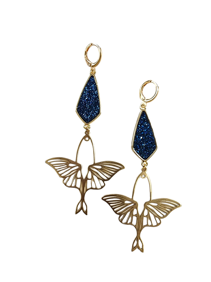 The Sparrow Blue Druzy Earrings