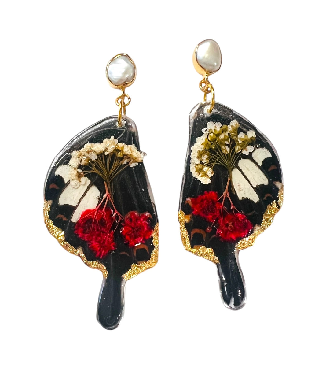 The Real Butterfly Red Garden Swallowtail Post Earrings