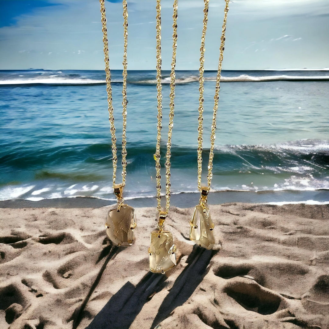 The Kirah Citrine and Smokey Quartz Necklace Collection