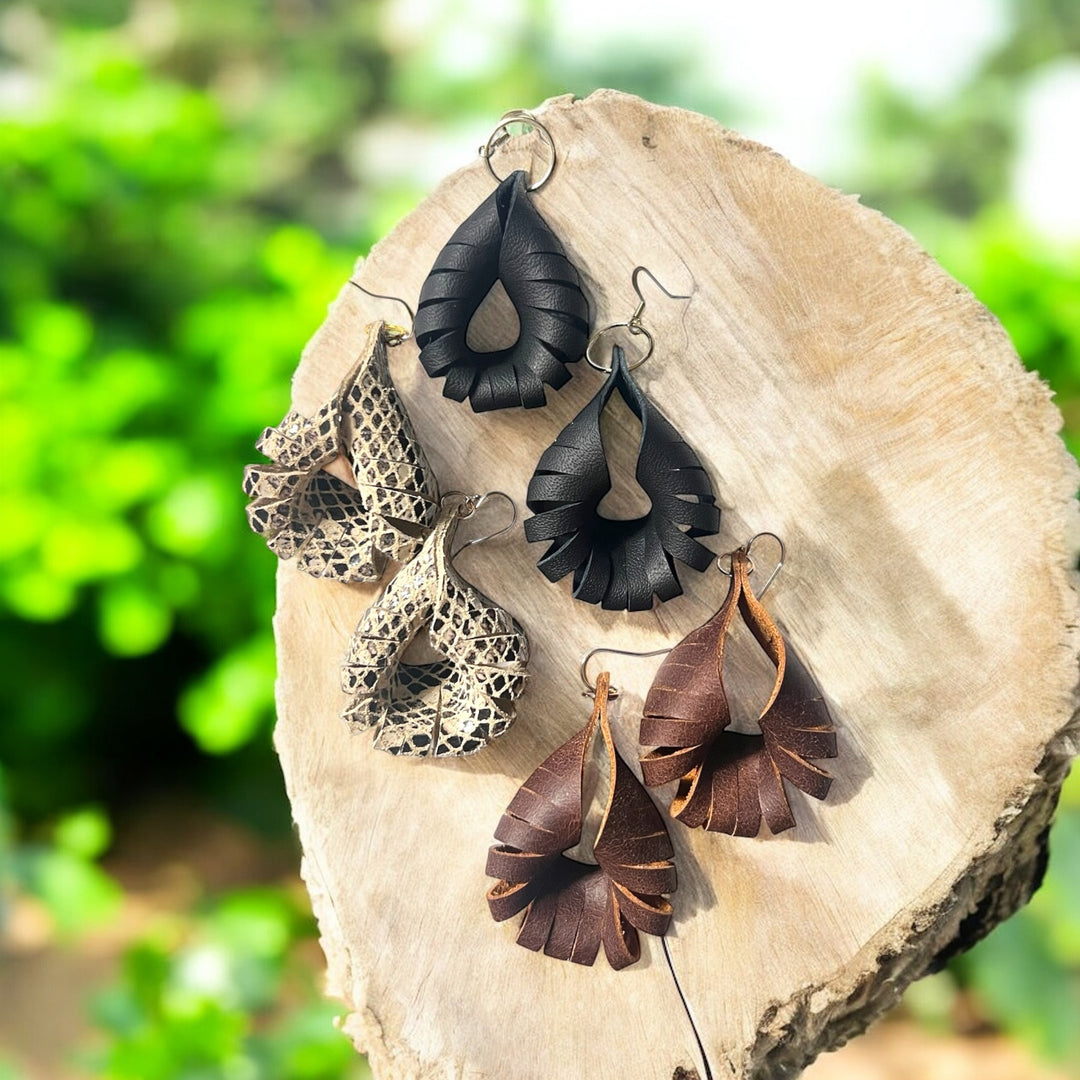 The Sahara Twist Leather Earring Collection
