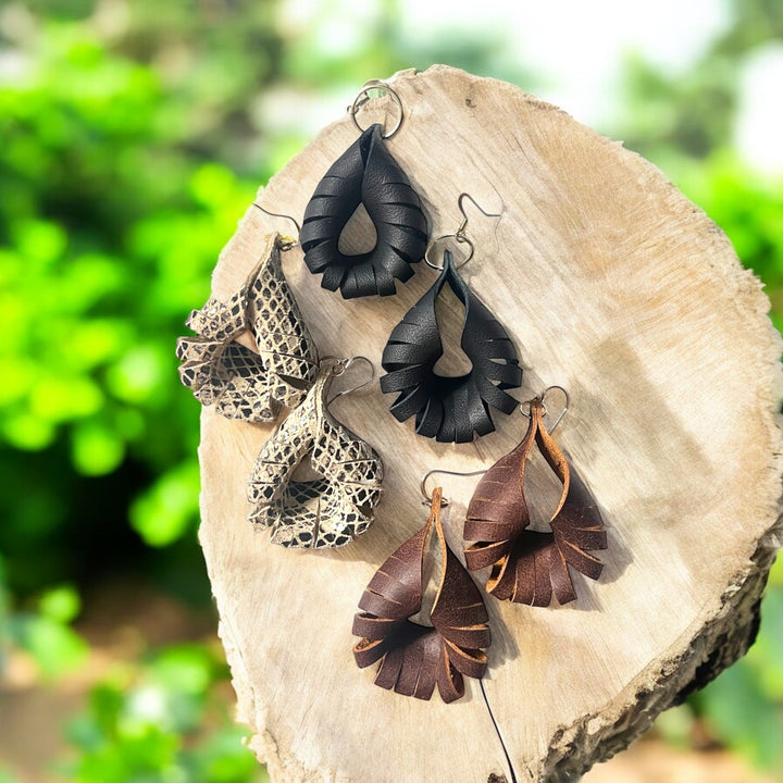 The Sahara Twist Leather Earring Collection