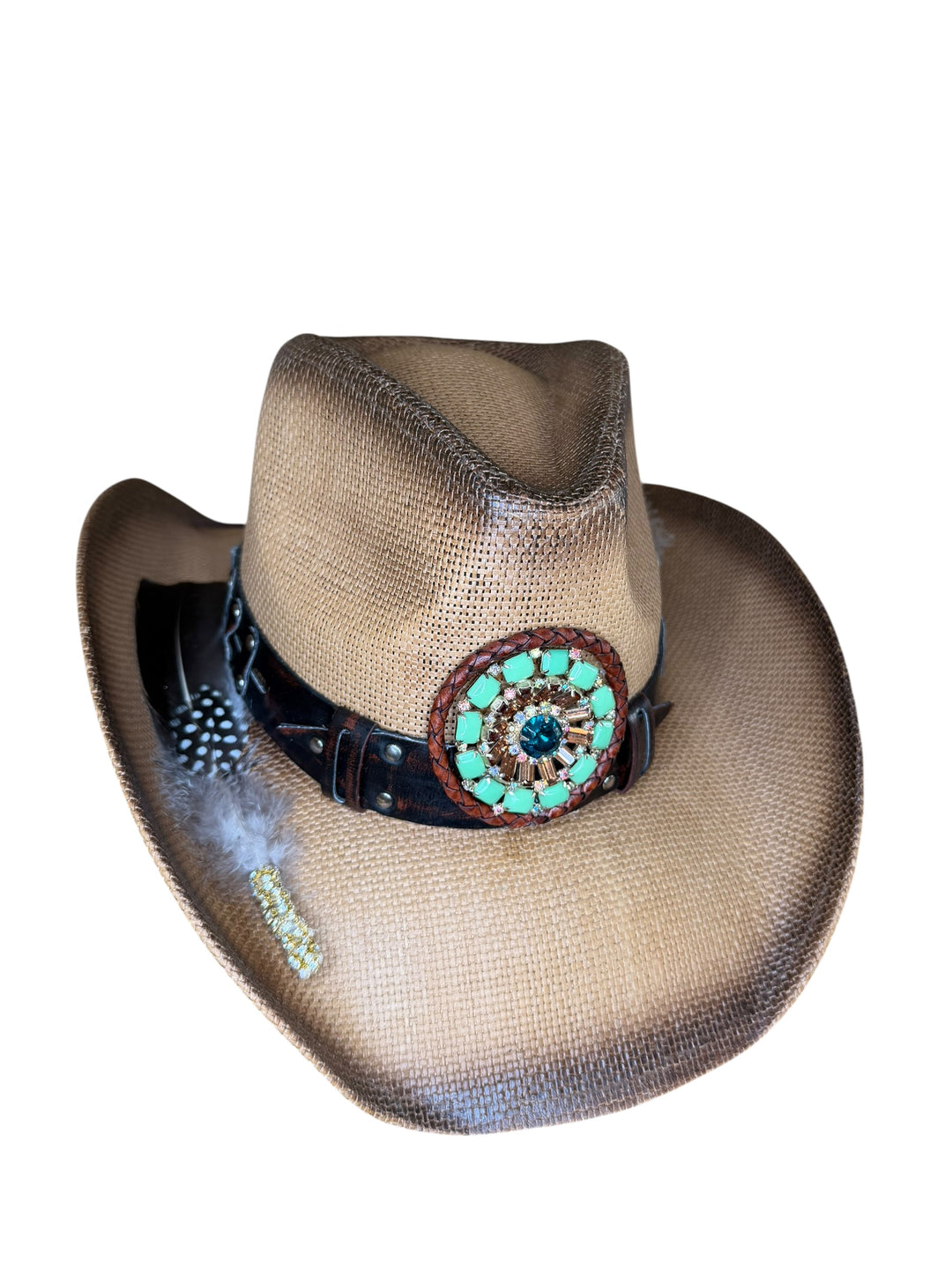 The Desert Green Empress Boho Cowboy Hat