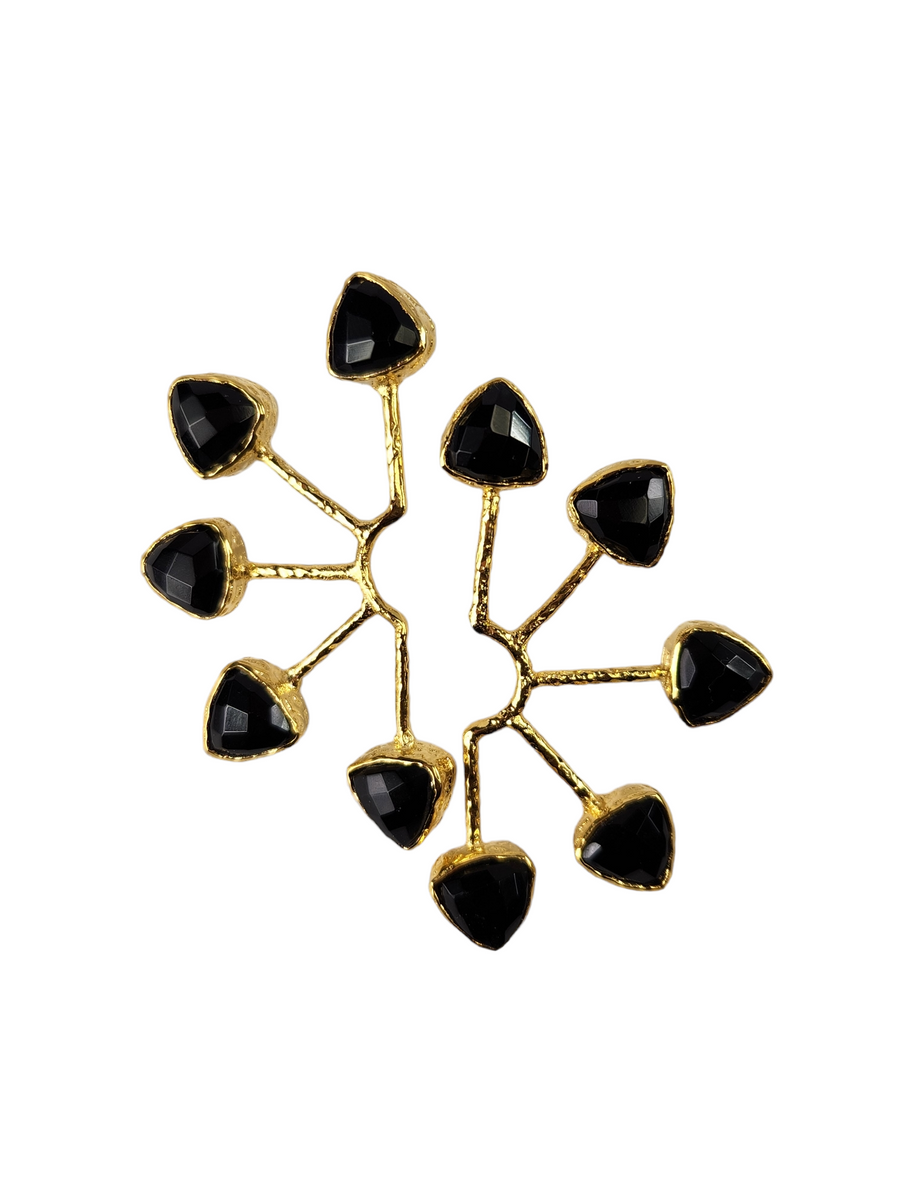 The Mia Two Inch Natural Stone Windmill Earring Collection