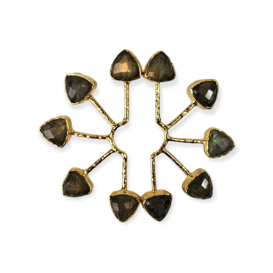 The Mia Two Inch Natural Stone Windmill Earring Collection
