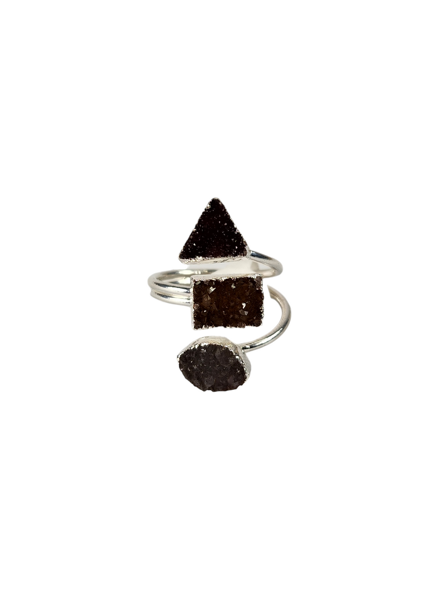 The Jenny Silver Triple Druzy Ring Collection
