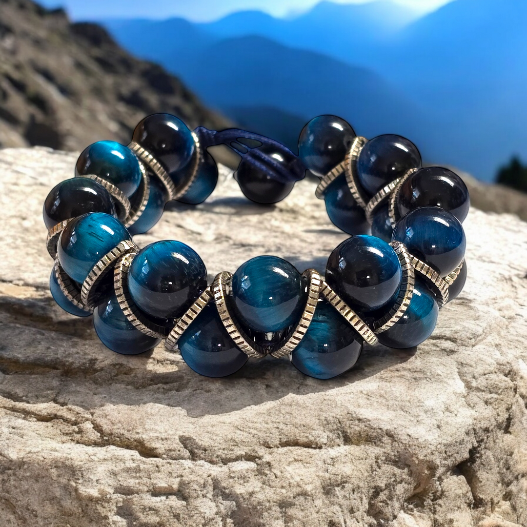 The George Helix Blue Tiger's Eye Bracelet – Fabulina Designs