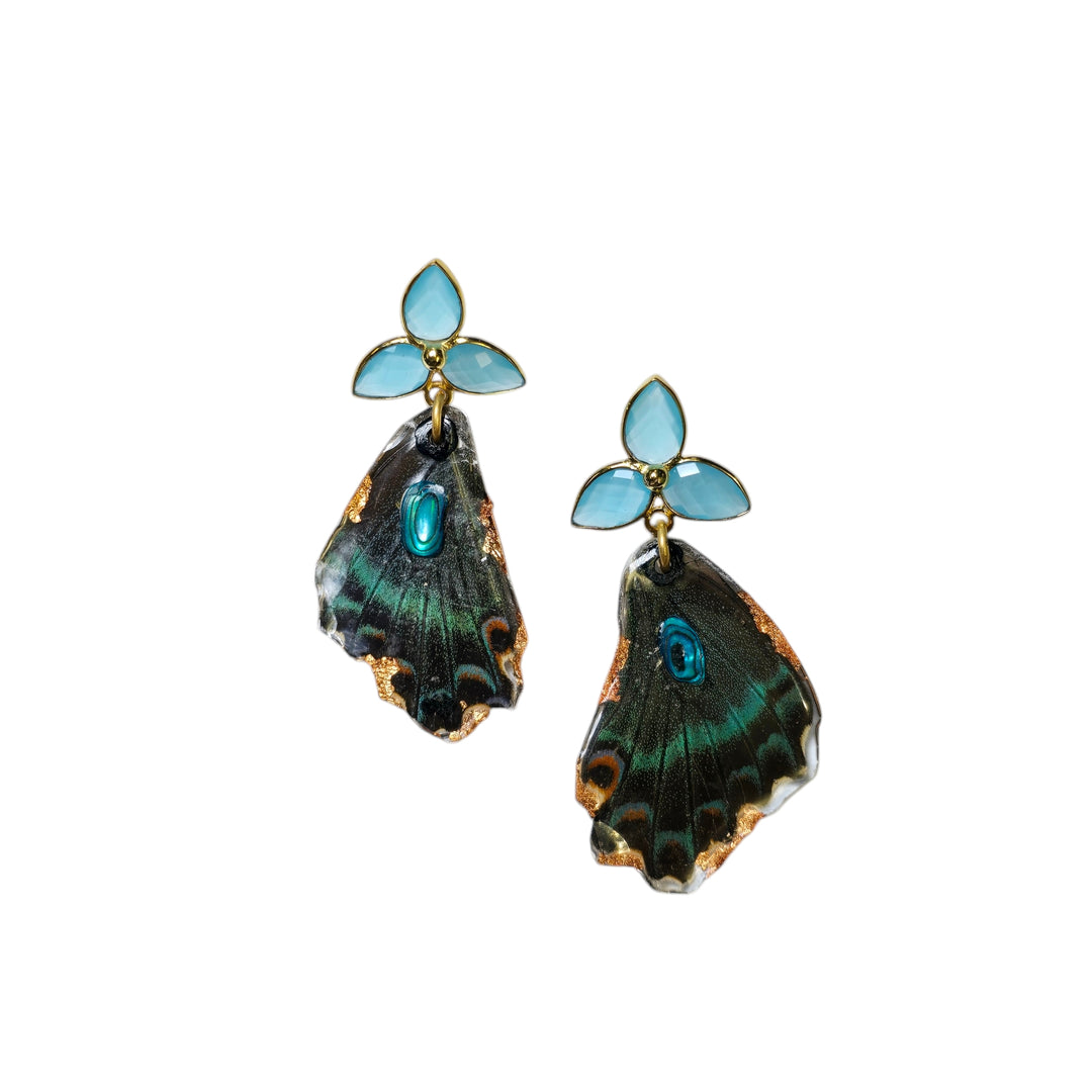 The Real Butterfly of Inner Strength Chalcedony Post Earrings