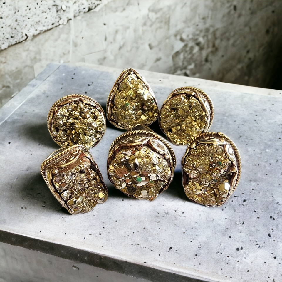 The Olly Pyrite Ring Collection
