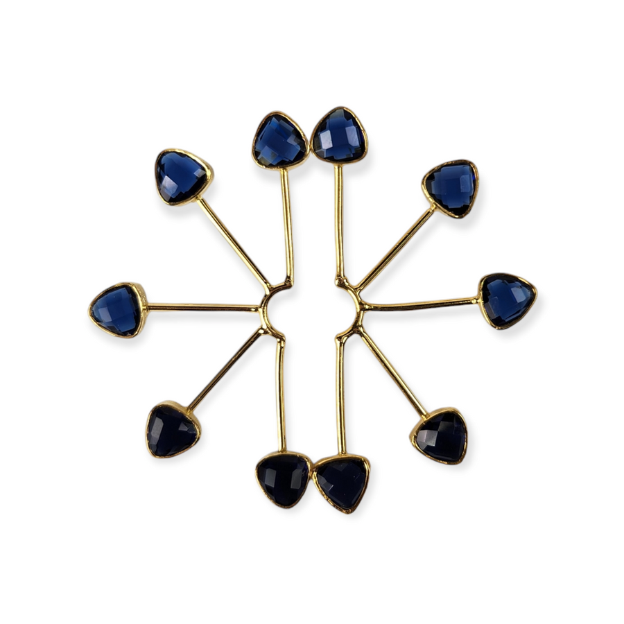 The Nia Three Inch Gem Stone Windmill Earring Collection