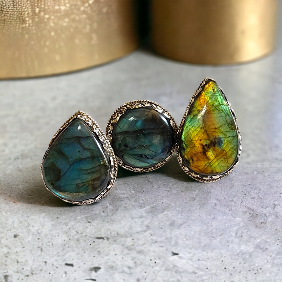 The Kimono Labradorite Ring Collection