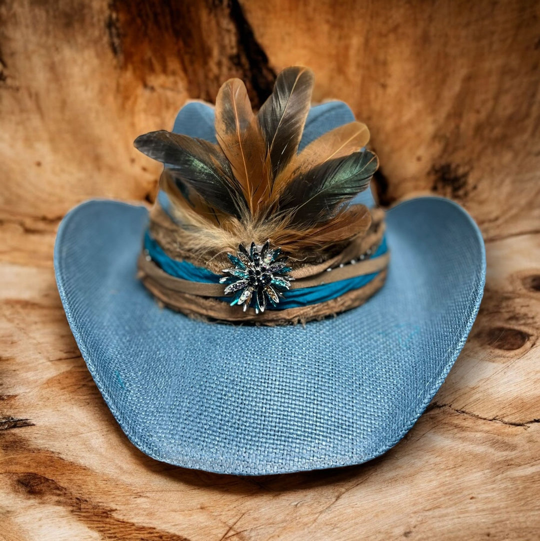 The Denim Feather Boho Cowboy Hat