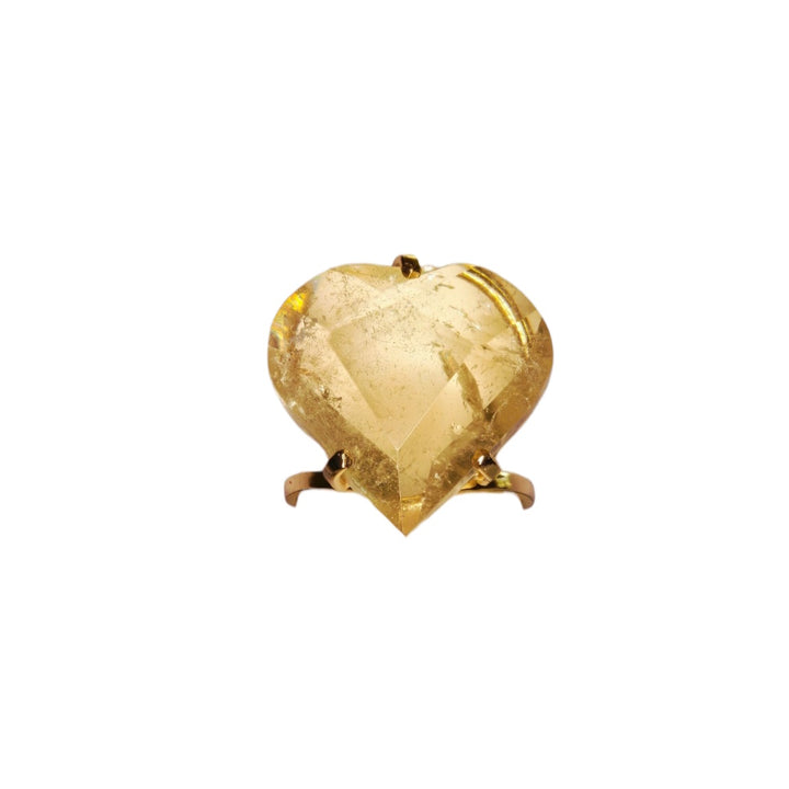 The Honey Glow Heart Quratz Arc Ring