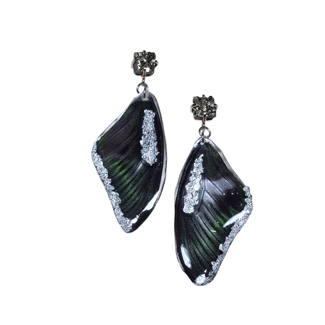 The Pyrite REAL Butterfly Post Earrings