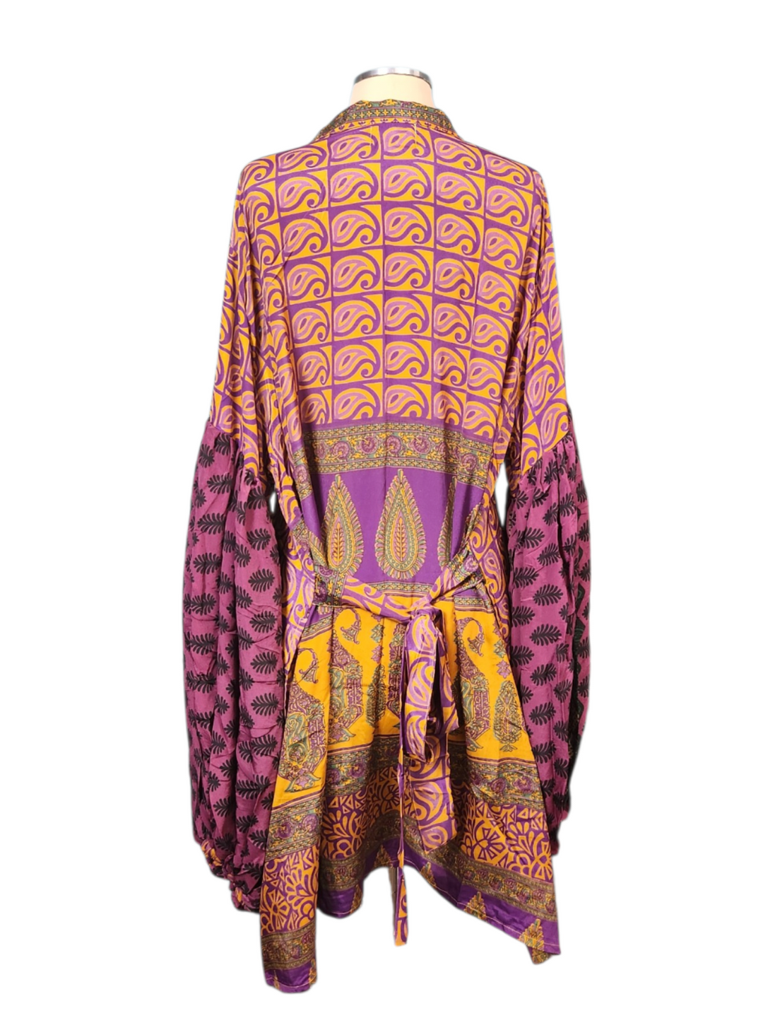 The Regal Bloom Tulip Arm Short Silk Vault Kimono/Duster-168