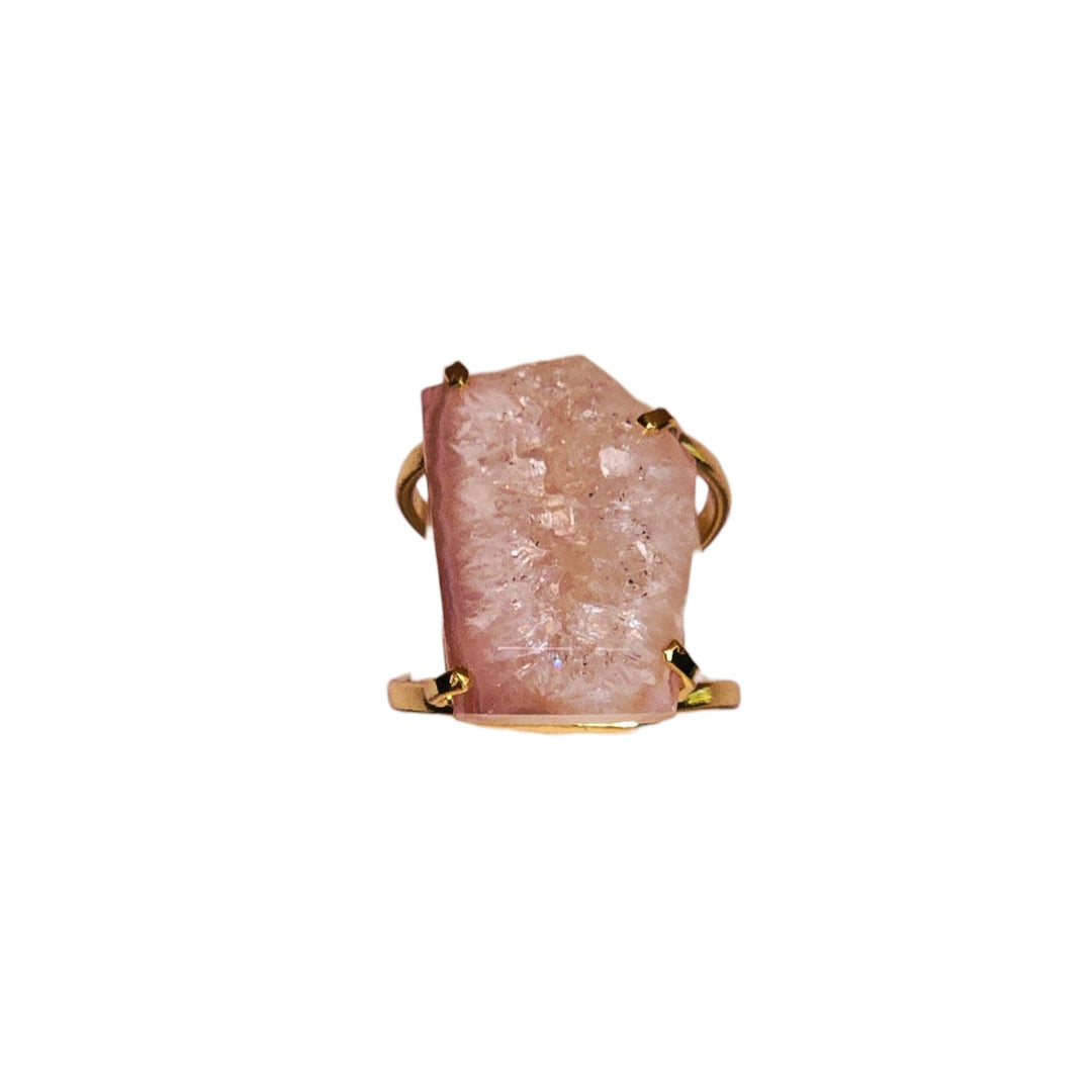 The Rosé Auroa Druzy Arc Ring