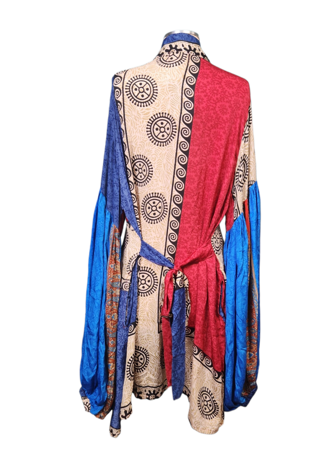 The Cobalt Rose Tulip Arm Short Silk Vault Kimono/Duster-167