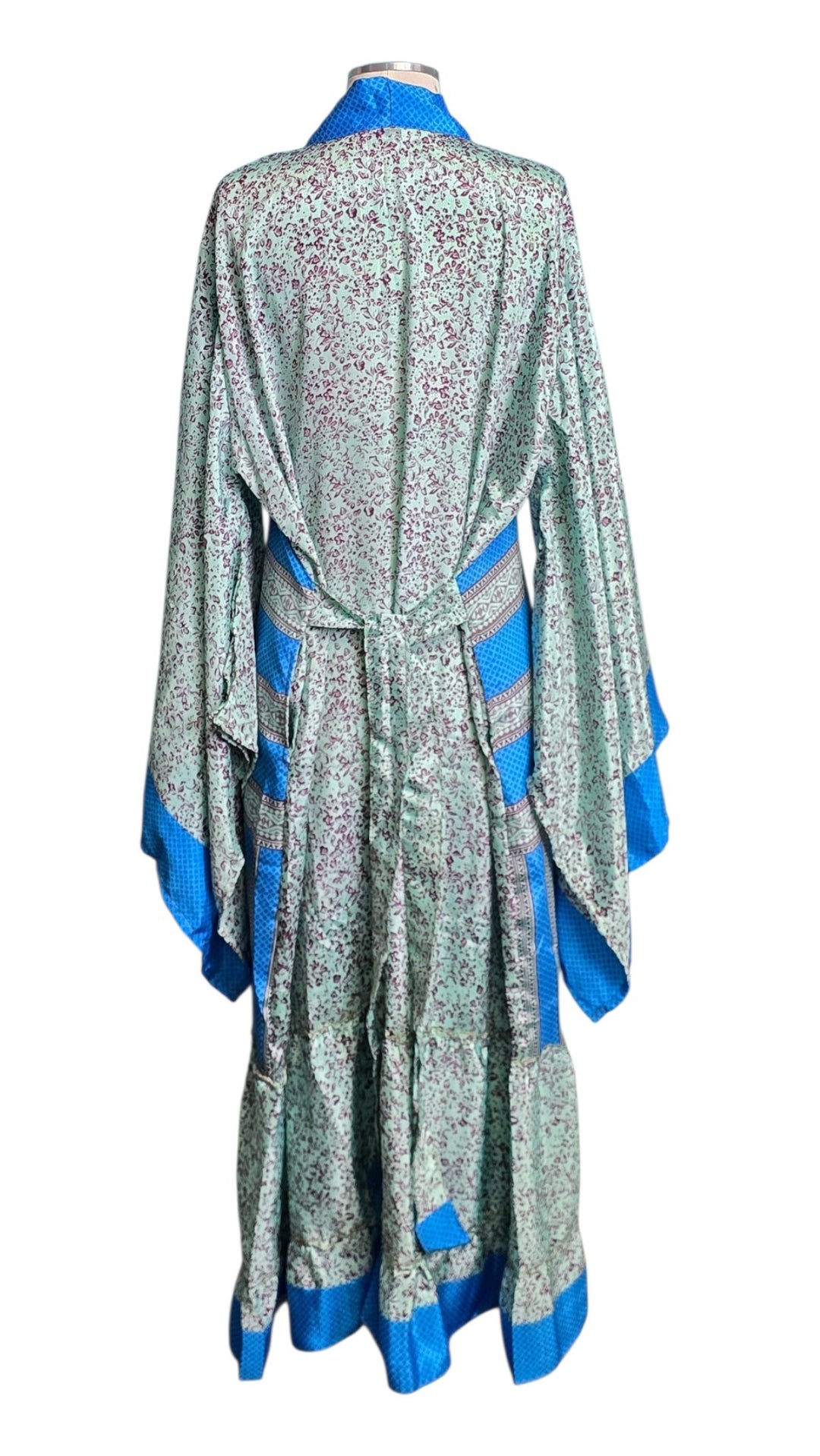 The Blue Horizon Vintage Sari Silk Kimono-119