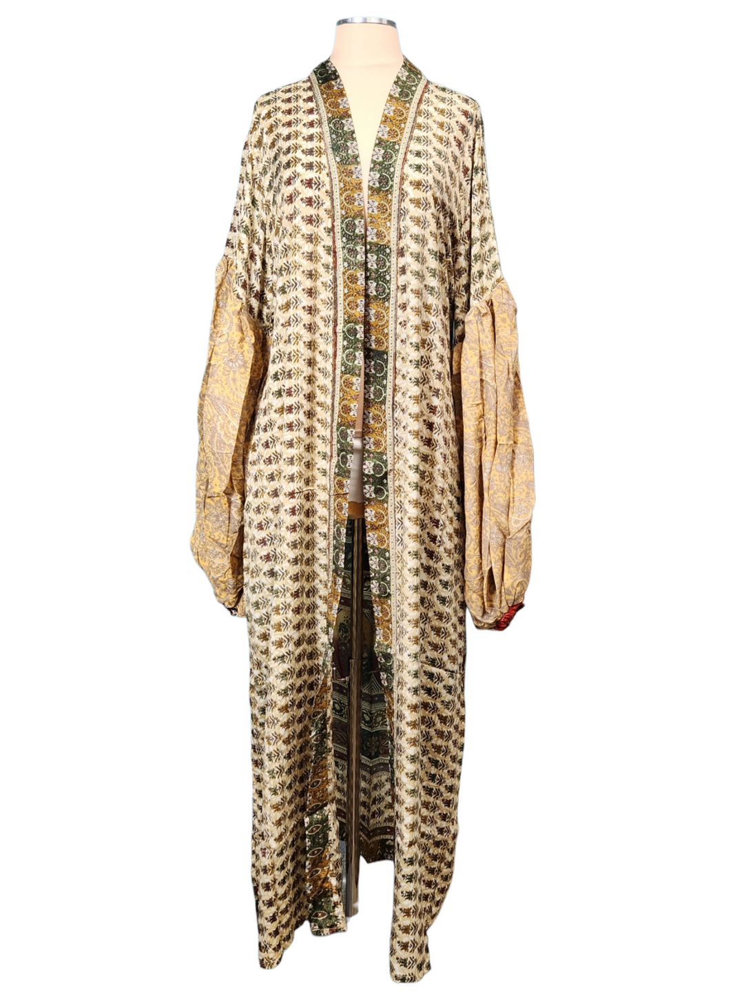 The Golden Heritage Paisley Tulip Sleeve Long Kimono-145