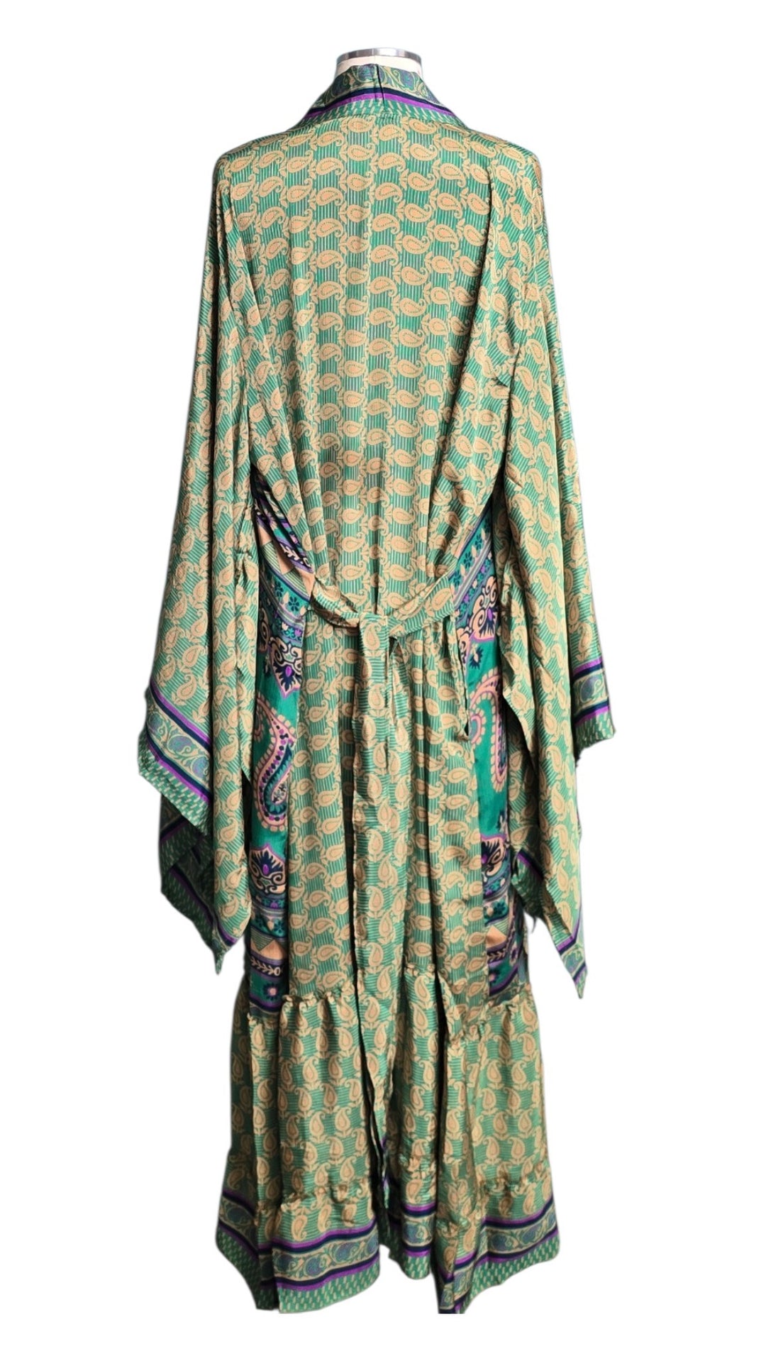 The Jade Mirage Vintage Sari Silk Kimono-127