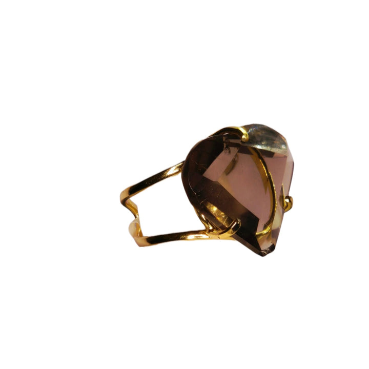 The Smoky Quartz Faceted Heart Arc Ring