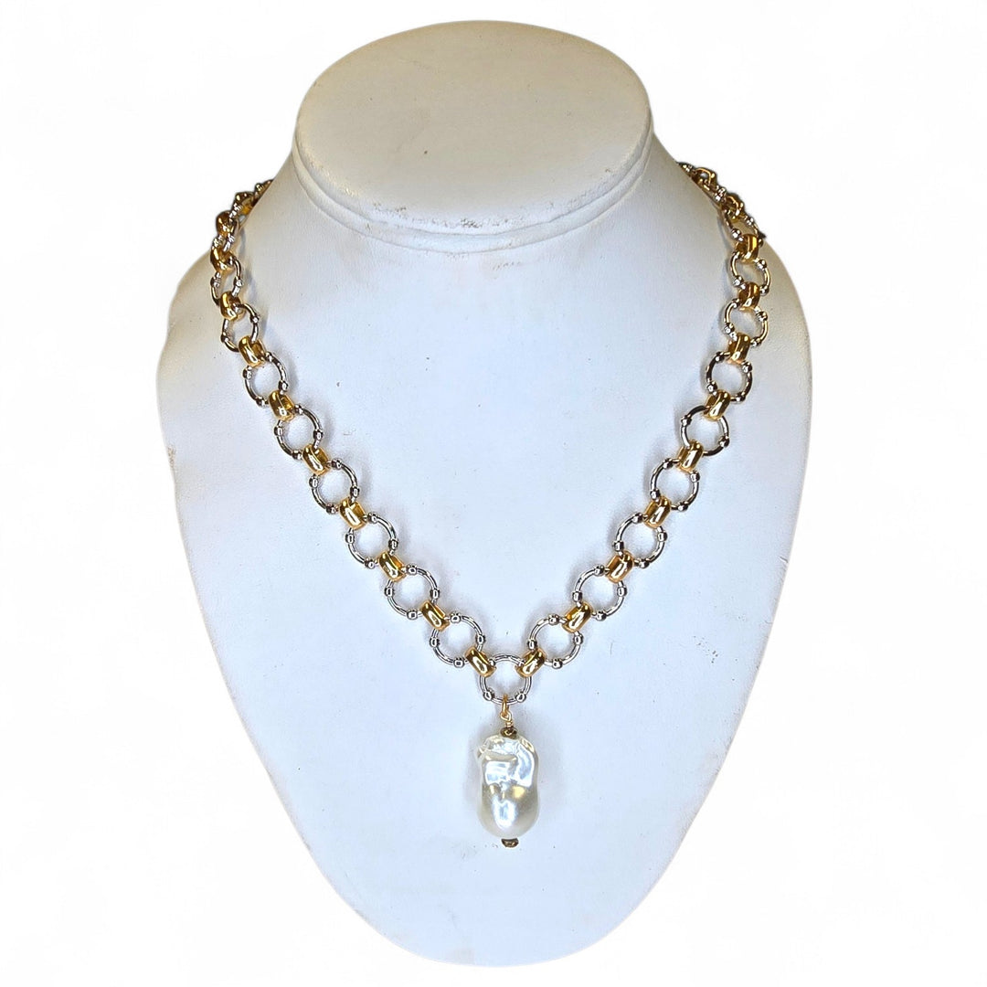 The Golden Tide Baroque Pearl Statement Necklace