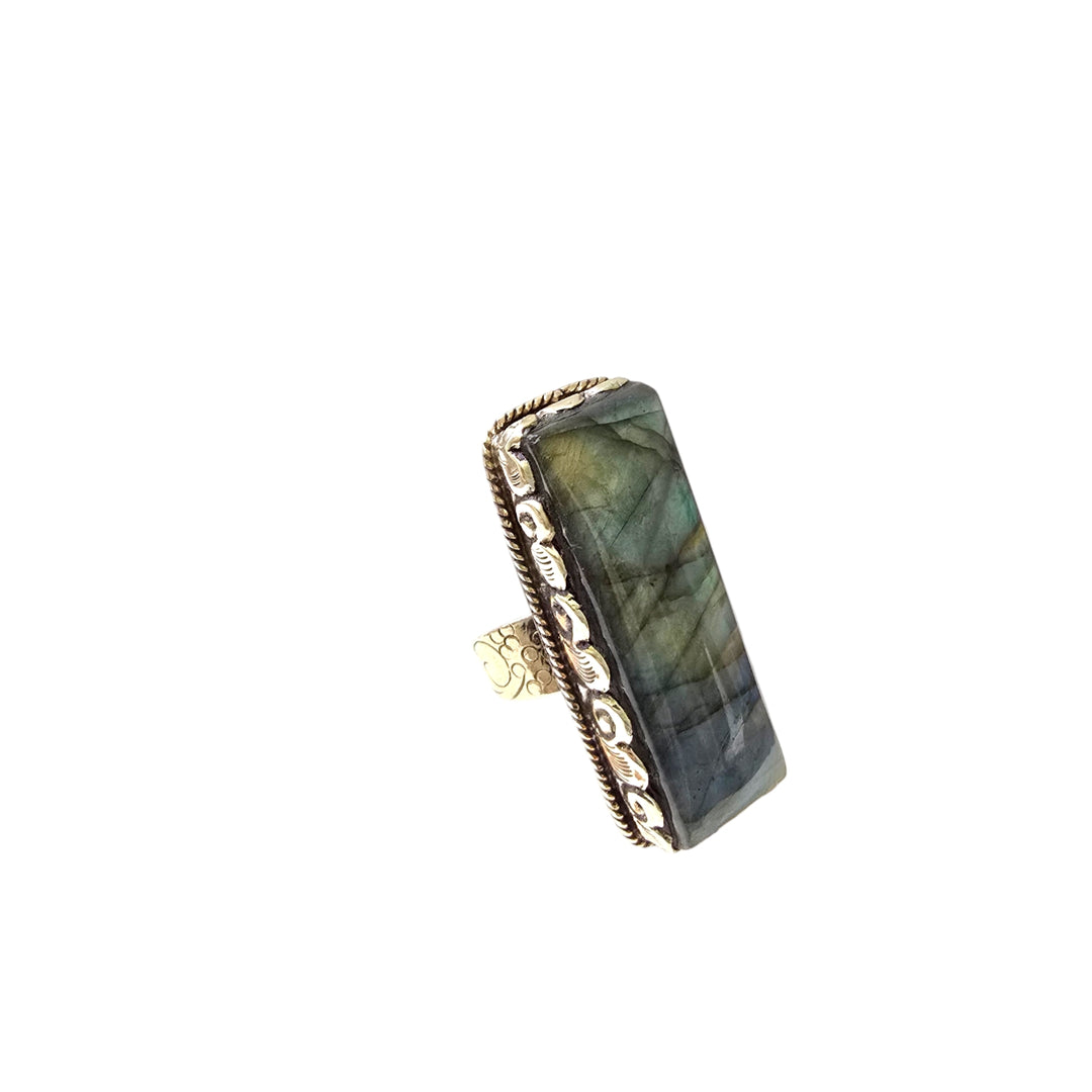 The King Labradorite Ring Collection