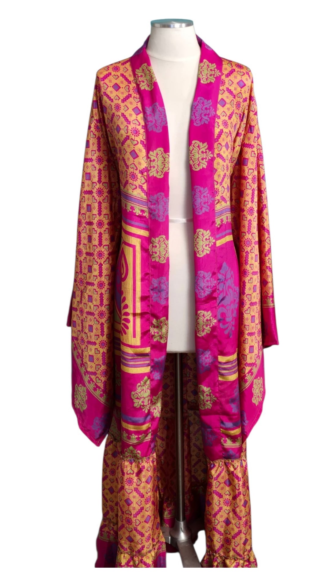 The Rani Bloom Vintage Sari Silk Kimono-105