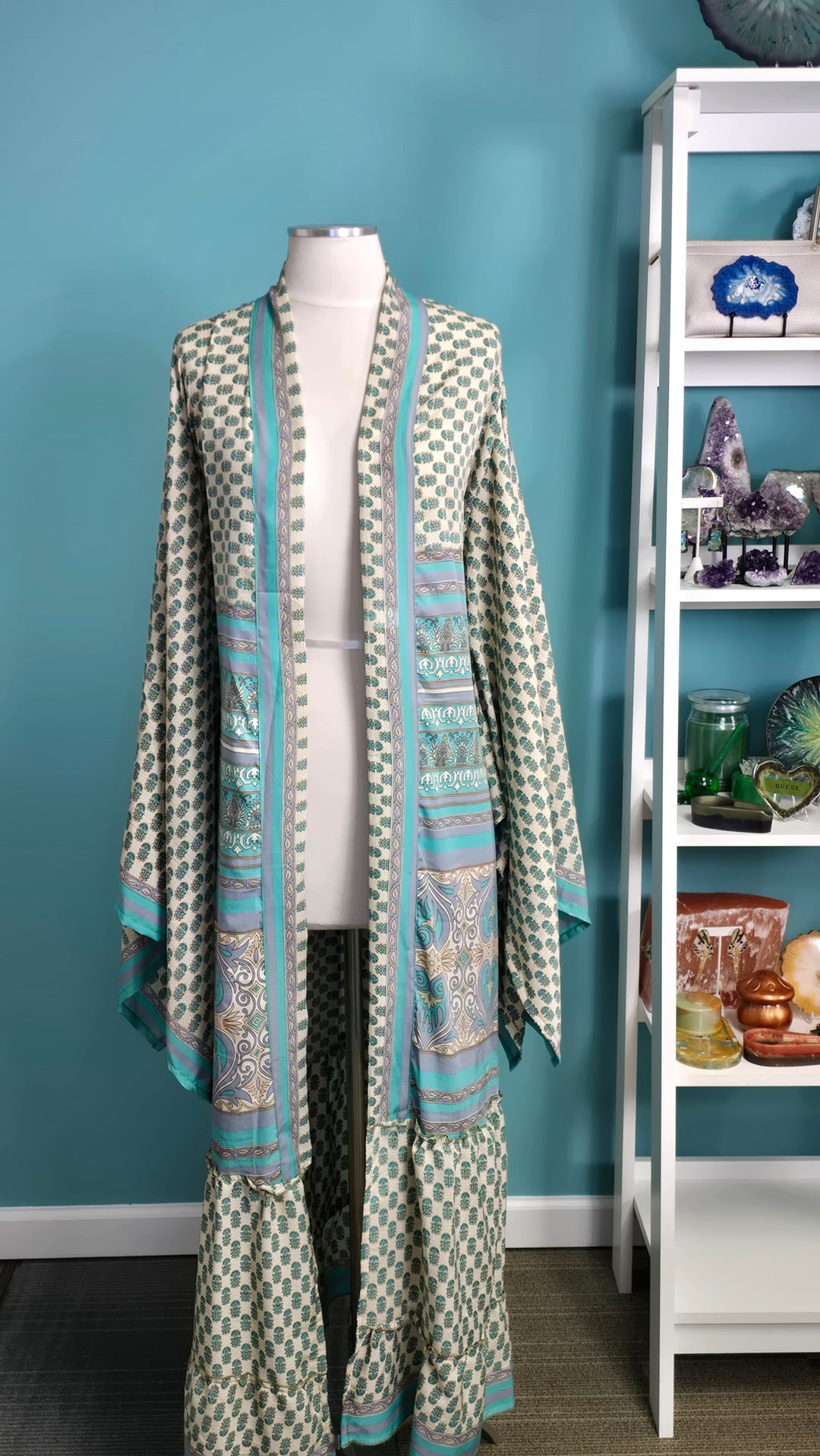 The Crystal Bay Vintage Sari Silk Kimono