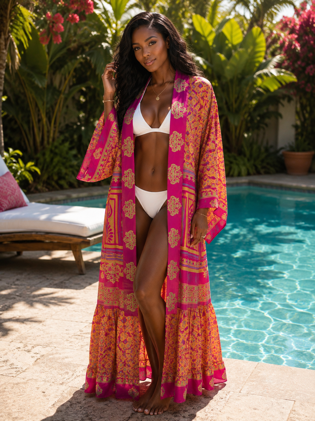 The Rani Bloom Vintage Sari Silk Kimono-105