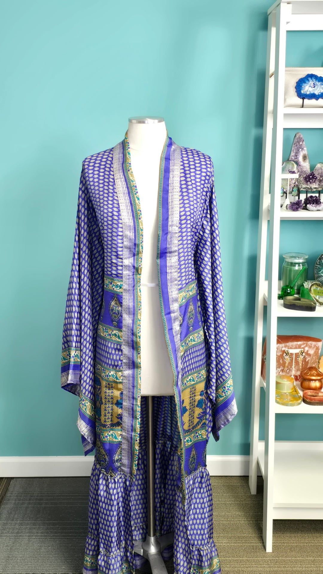 The Lilac Vintage Sari Silk Kimono