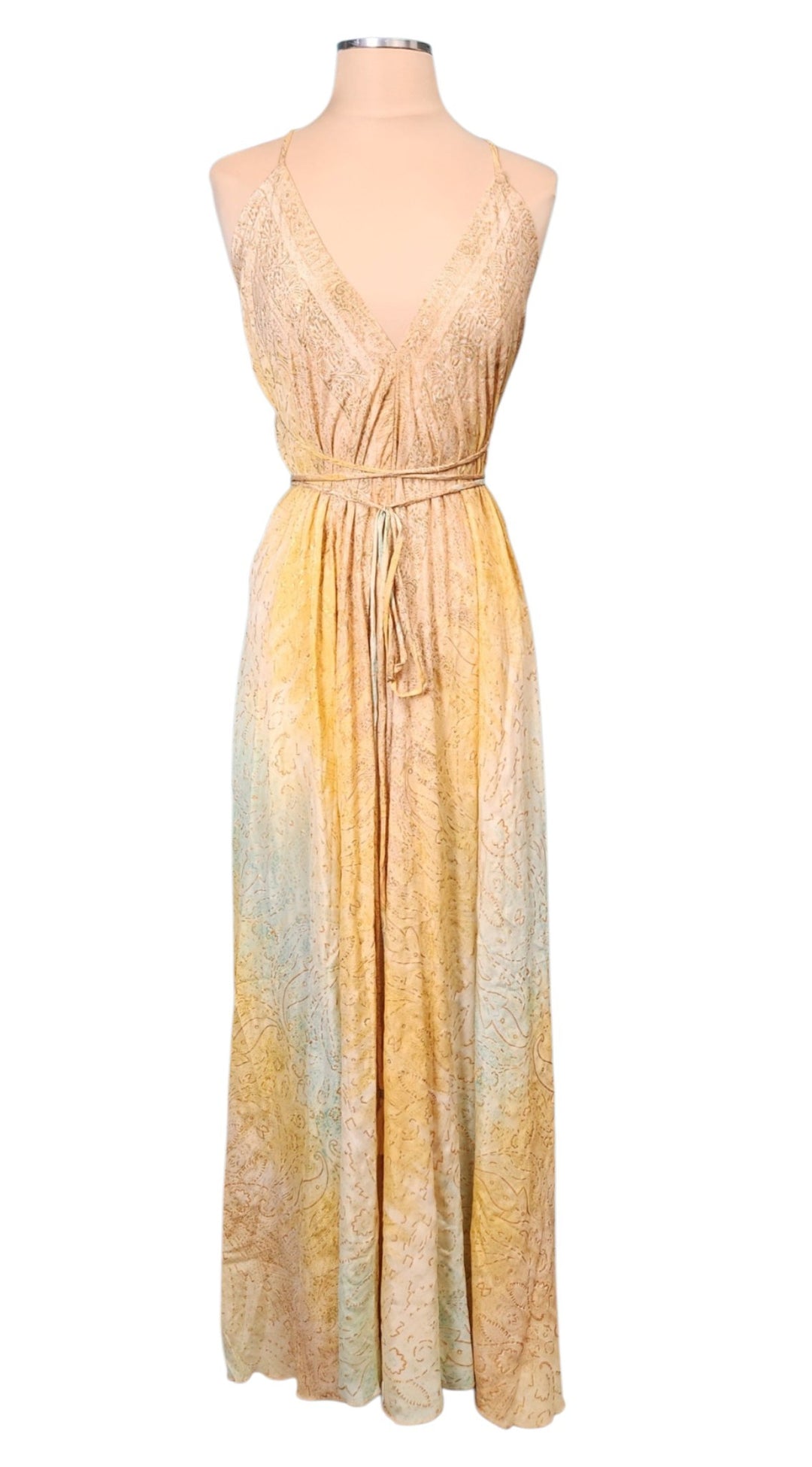 The Golden Serenity Kimono & Point Dress Set - 205