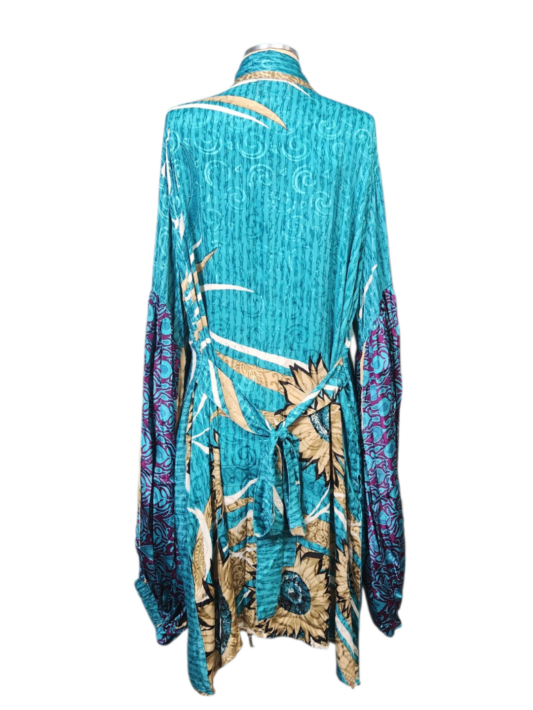 The Caribbean Muse Tulip Arm Short Silk Vault Kimono/Duster-166