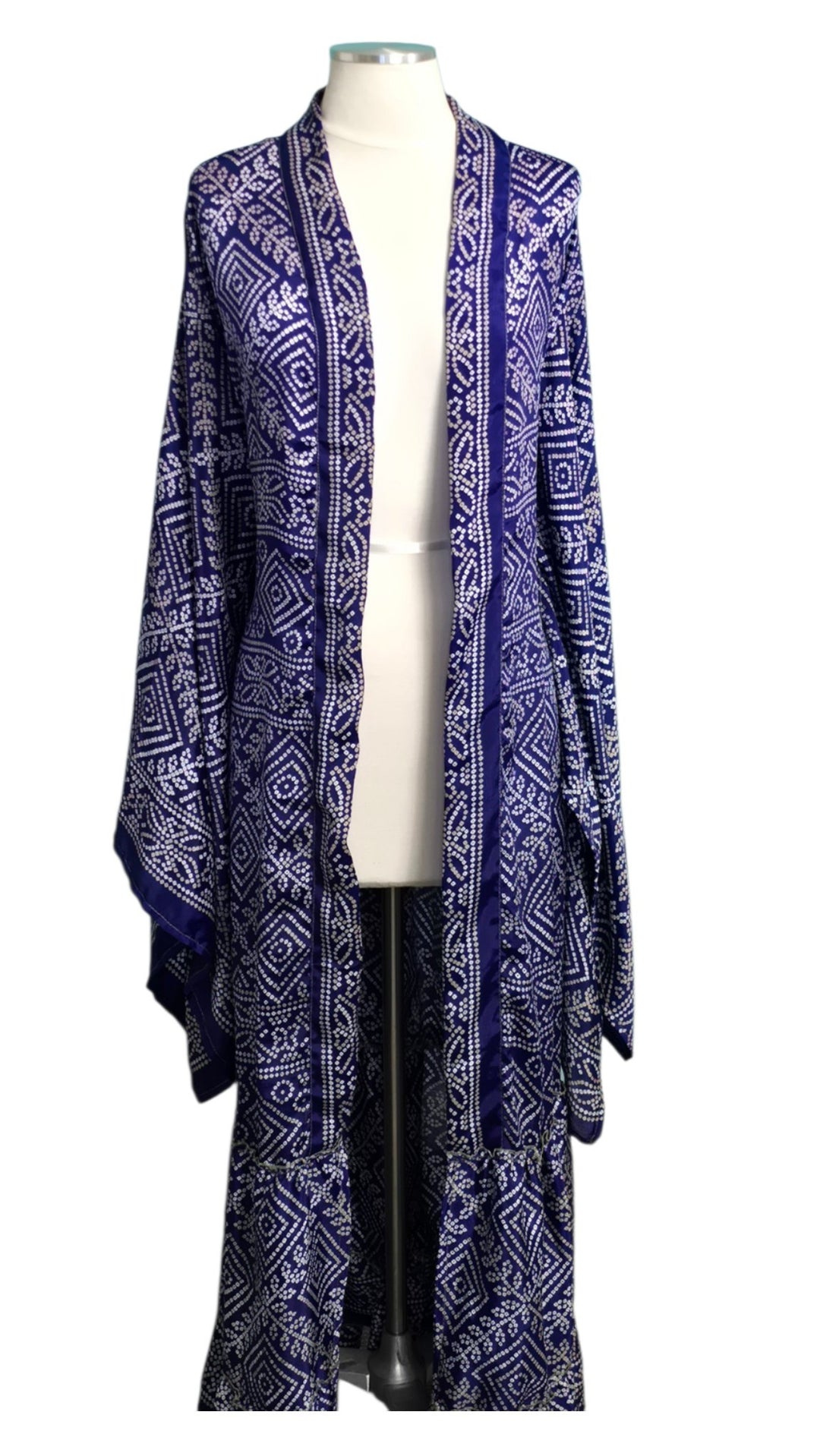 The Purple Vintage Sari Silk Kimono-109