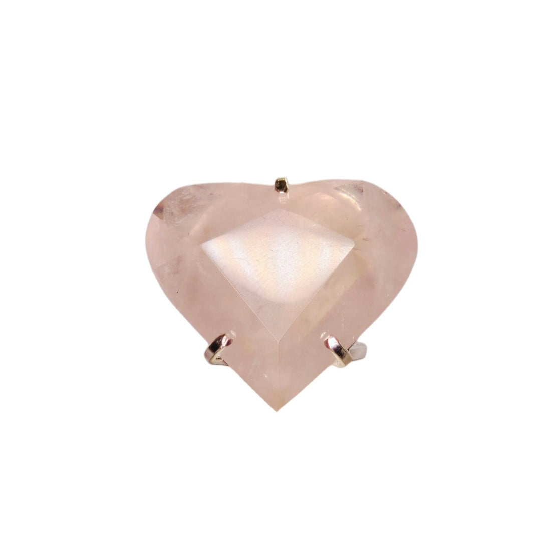 The Blushing Heart Quartz Faceted Arc Ring
