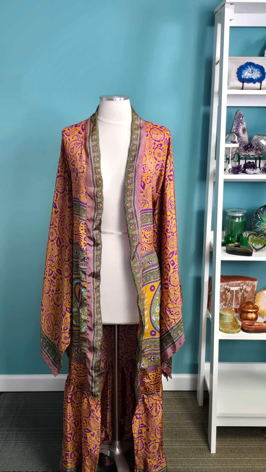 The Amethyst Passage Vintage Sari Silk Kimono
