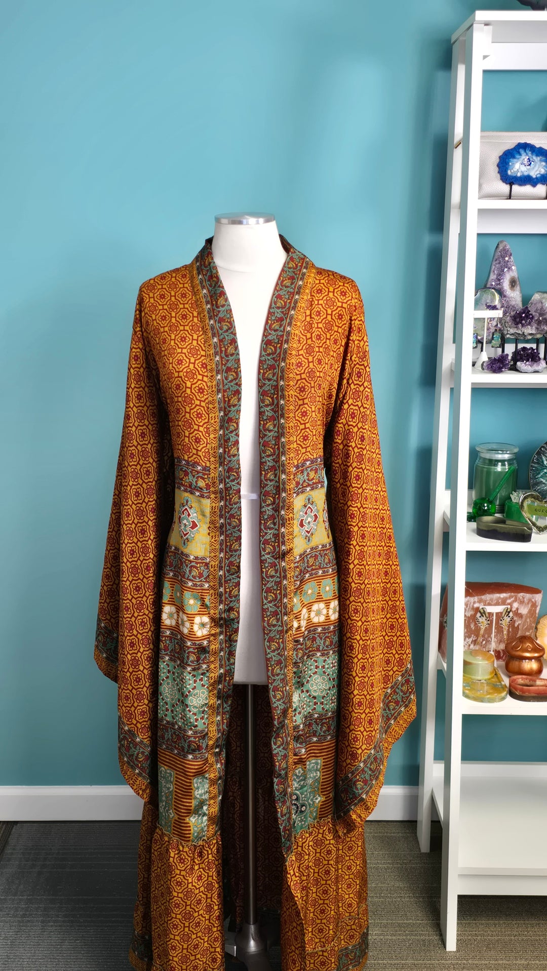 The Autumn Caravan Vintage Sari Silk Kimono