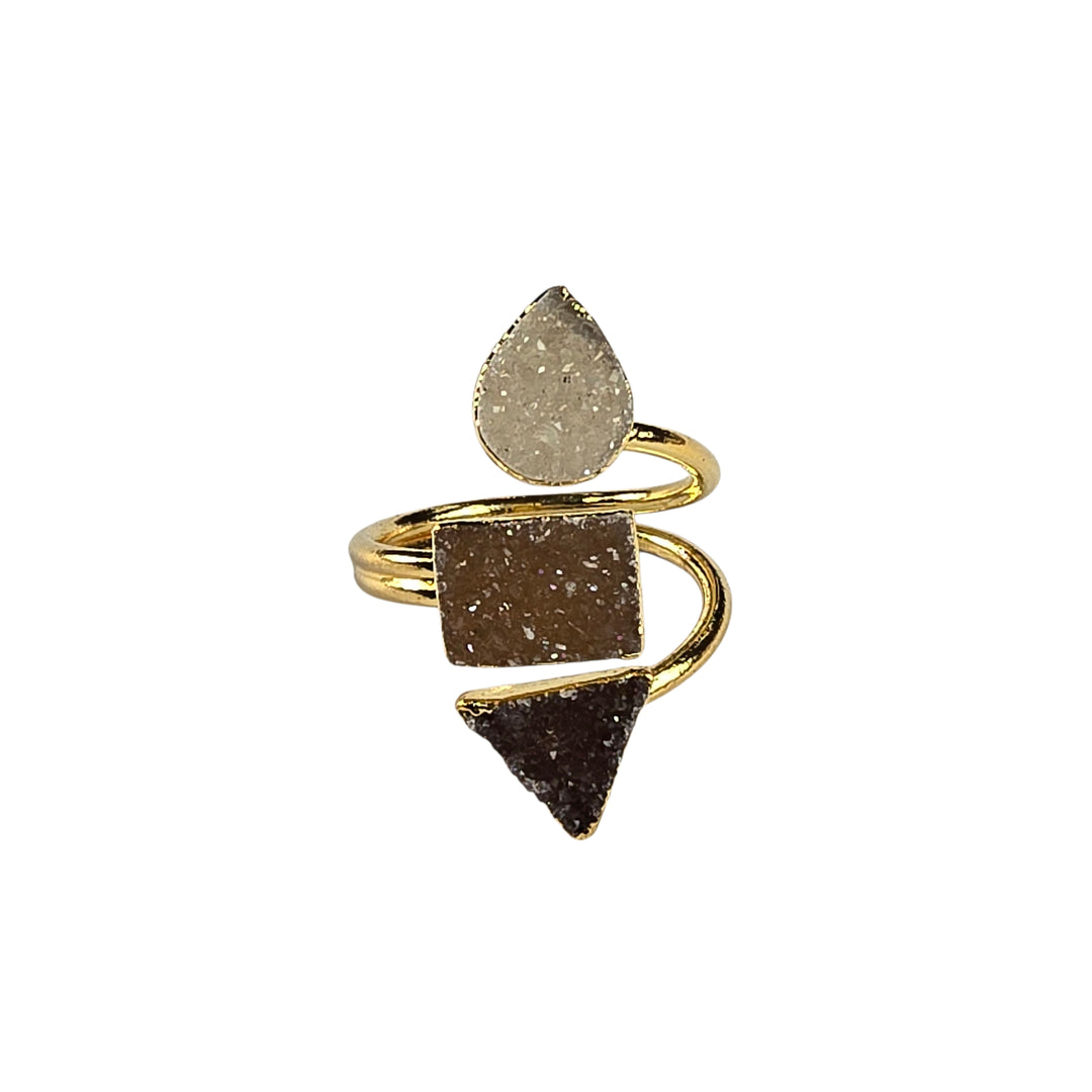 The Victoria Gold Triple Druzy Ring Collection