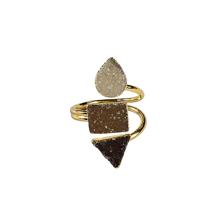 The Victoria Gold Triple Druzy Ring Collection