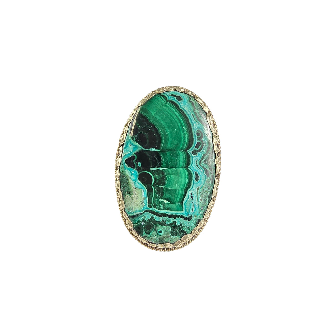 The Chrysocolla and Malachite Statement Ring