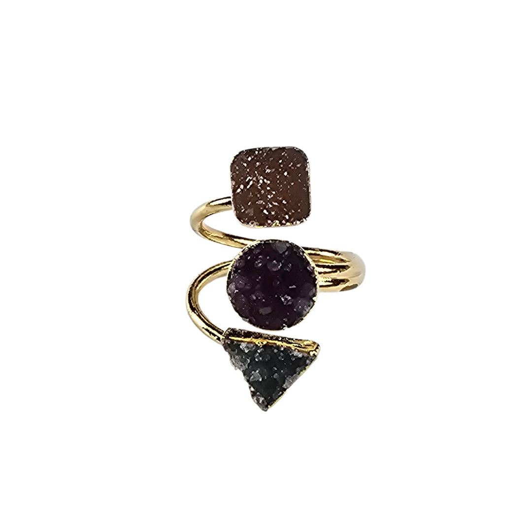 The Victoria Gold Triple Druzy Ring Collection