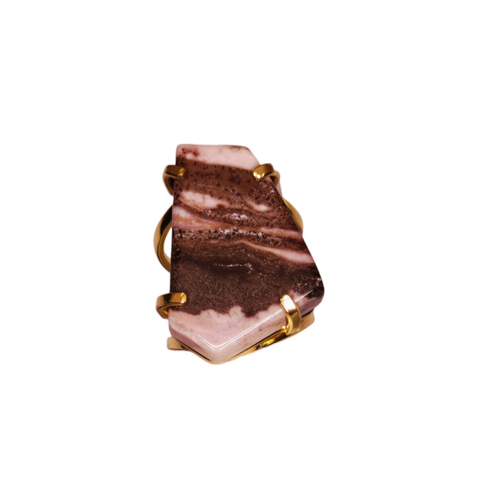 The Rose Canyon Zebra Jasper Arc Ring