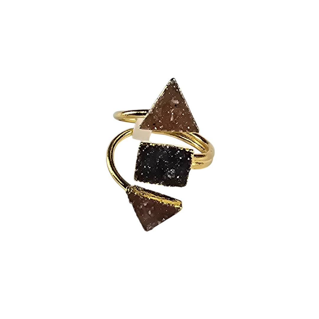 The Victoria Gold Triple Druzy Ring Collection