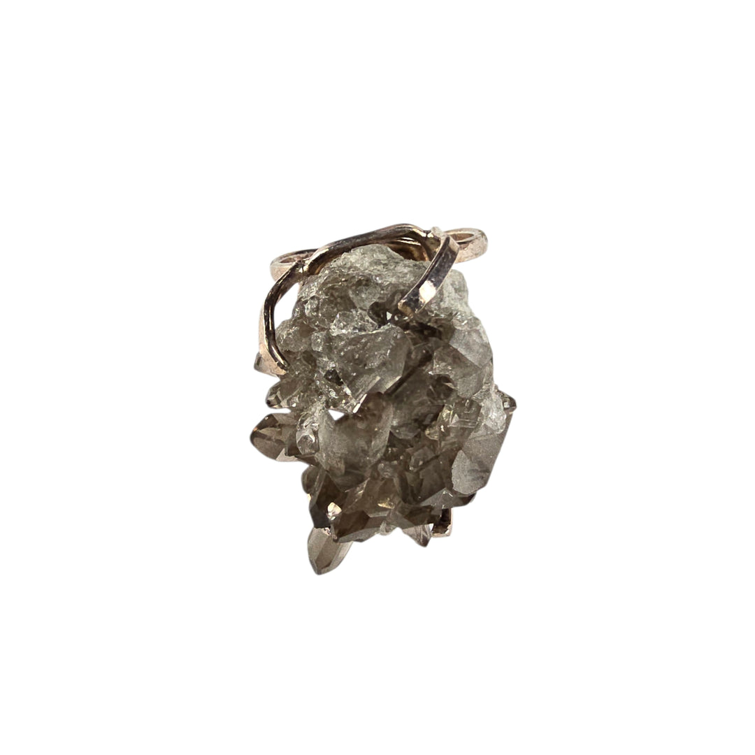 The Sanya Smoky Quartz Points Wire Ring
