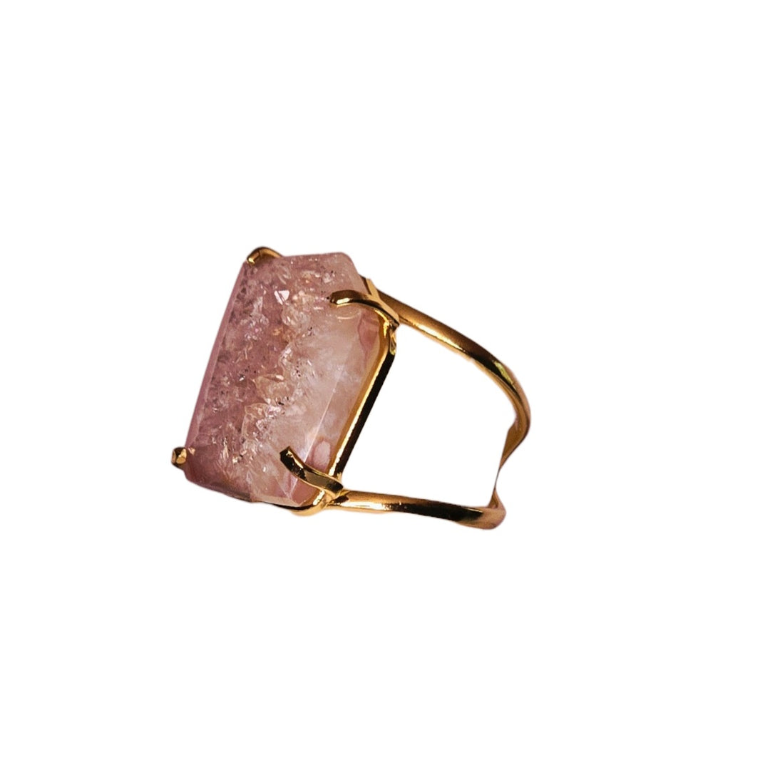 The Rosé Auroa Druzy Arc Ring