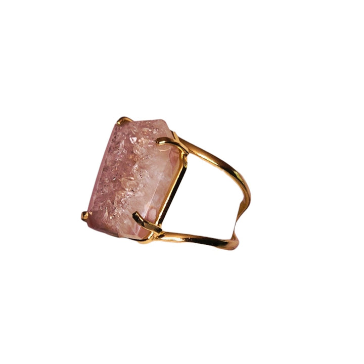 The Rosé Auroa Druzy Arc Ring