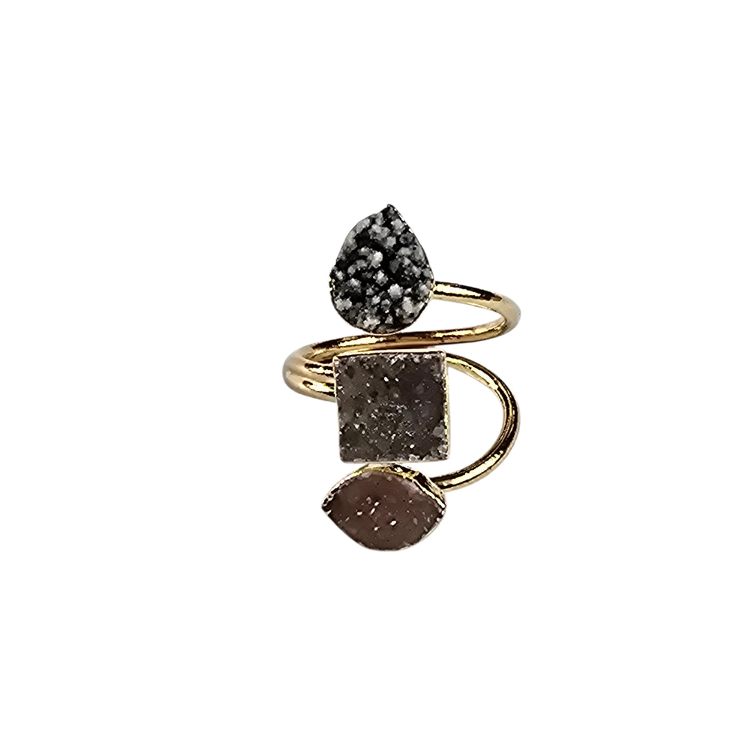 The Victoria Gold Triple Druzy Ring Collection