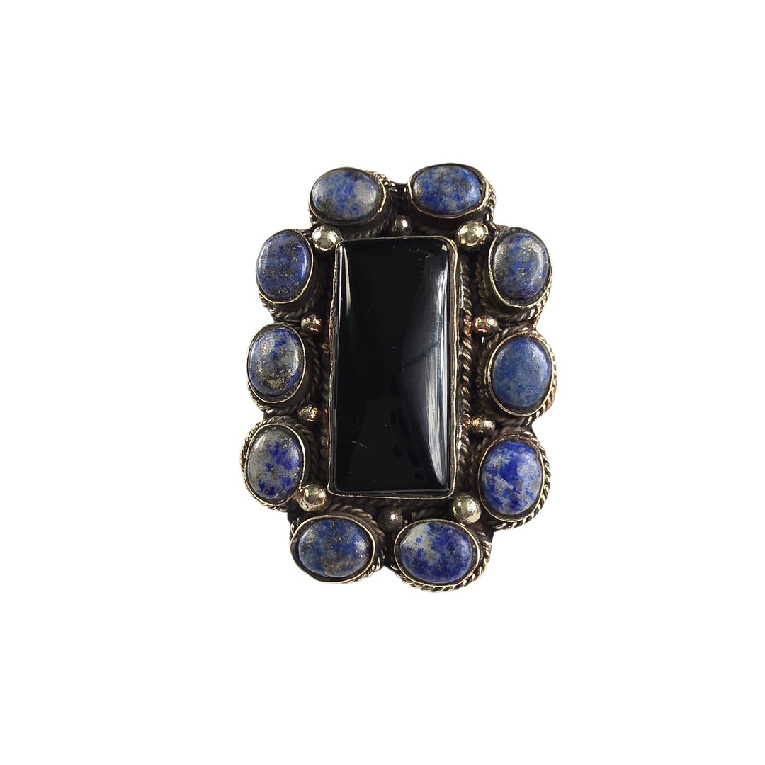 The Midnight Oracle Sodalite & Onyx Statement Ring