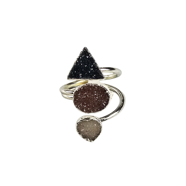 The Valencia Silver Triple Druzy Ring Collection