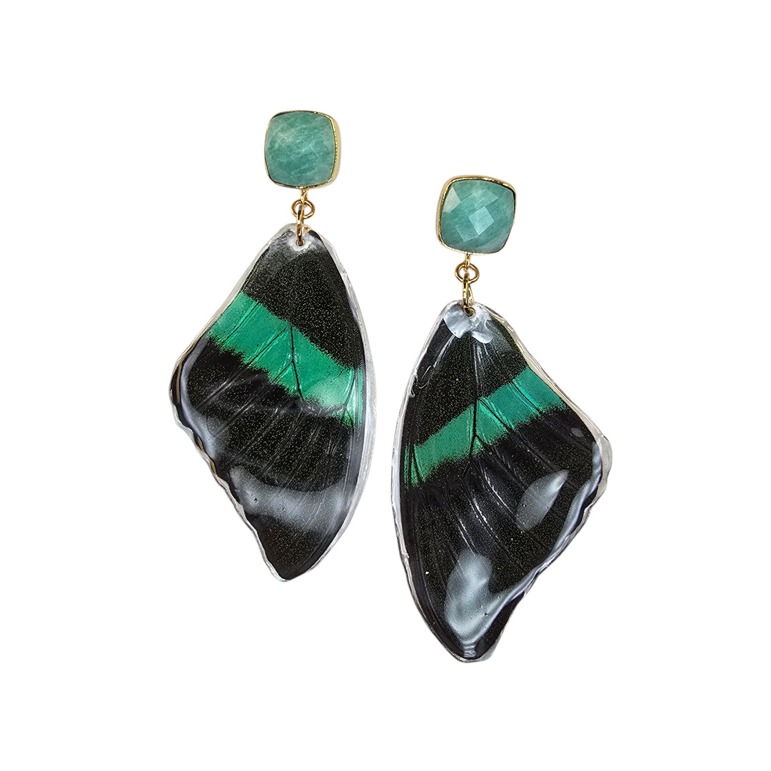 The Emerald Tide Butterfly Post Earrings Collection